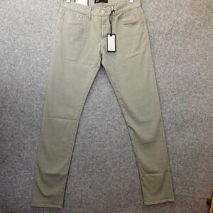 Button Fly Jeans Mens 31x33 Fatigue Green Slim Stretch 3x1 NYC Made in US NEW
